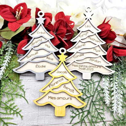 FIR FAMILY ORNAMENT (4-6 AND 8 NAMES)