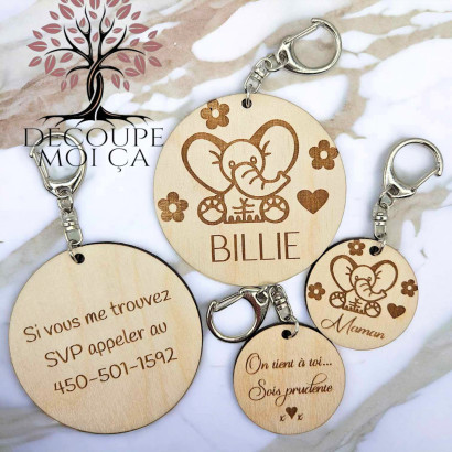 LITTLE ELEPHANT KEY RING AND TAG
