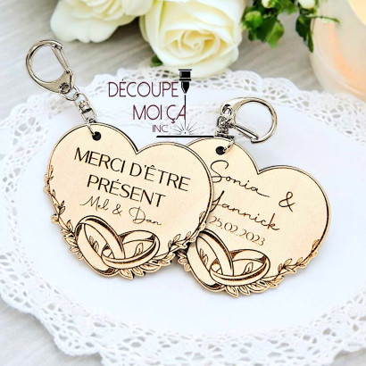 HEART & WEDDING RING SOUVENIR KEY RINGS